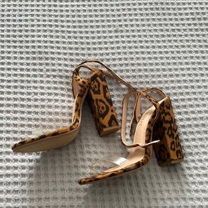 Leopard heels with clear strap